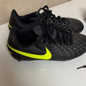 Nike Black Cleats with Neon Yellow Accents